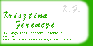 krisztina ferenczi business card